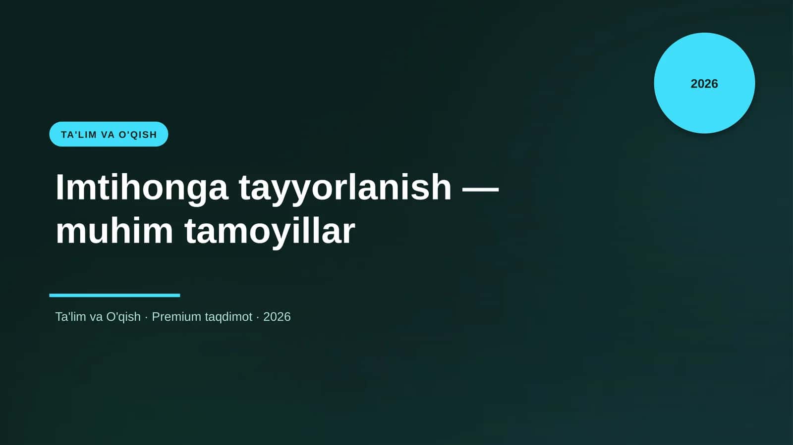 Imtihonga tayyorlanish — muhim tamoyillar 1