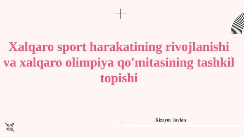 Xalqaro olimpiya qo'mitasining tashkil topishi 1