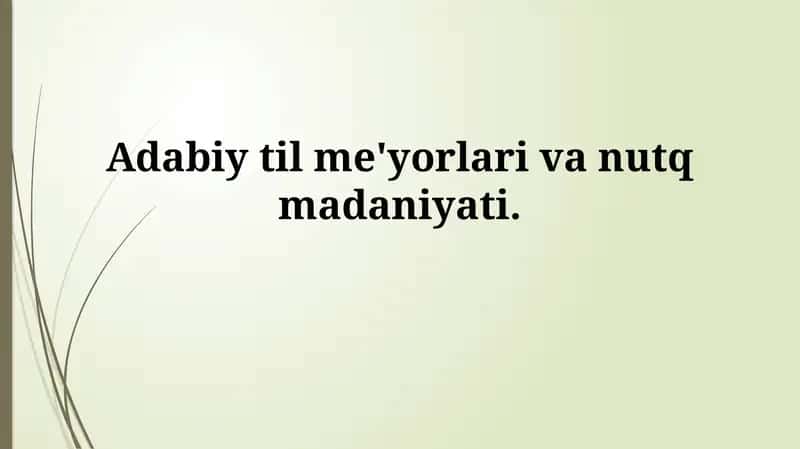 Adabiy til me'yorlari va nutqmadaniyati 1