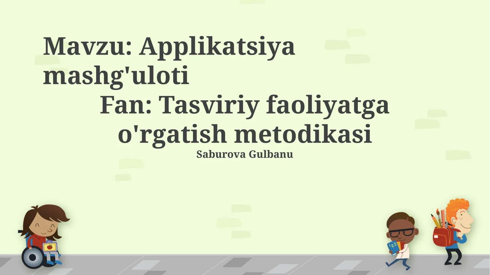 Applikatsiya mashg'uloti 1