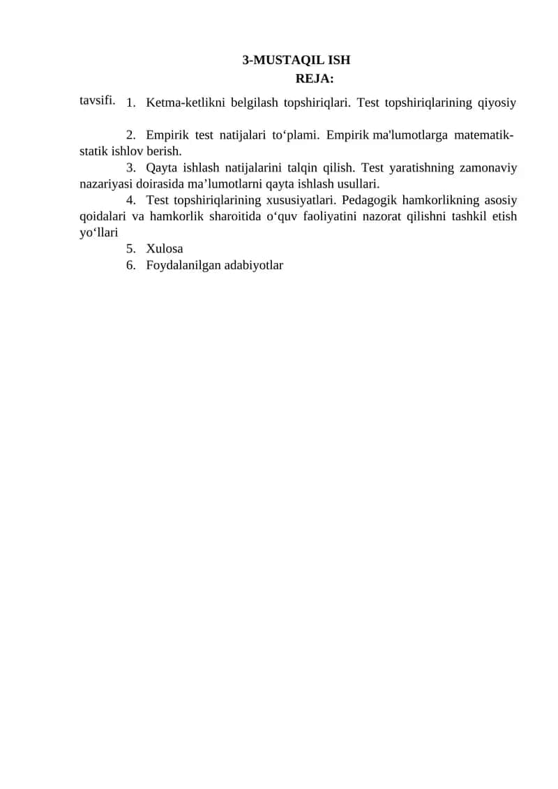 Ketma-ketlikni belgilash topshiriqlari 1