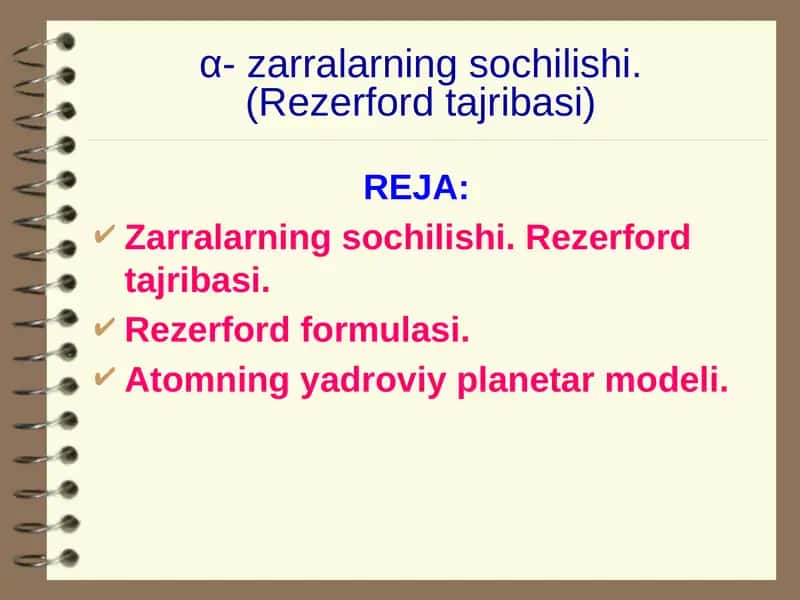 Atomning yadroviy planetar modeli 1