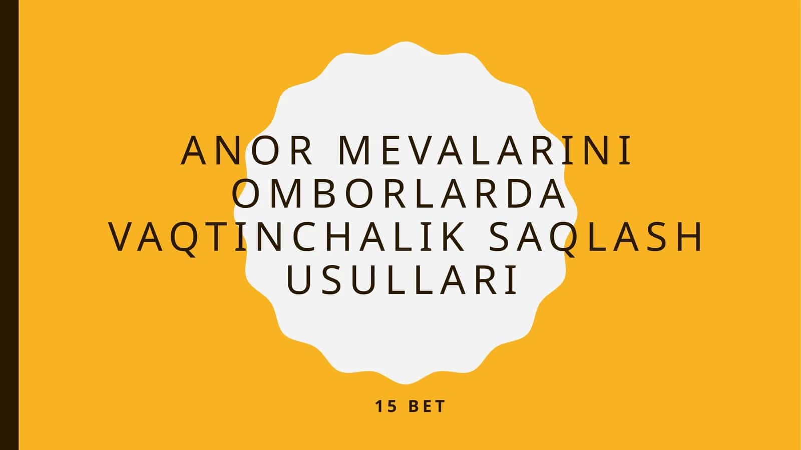 anor mevalarini omborda vaqtinchalik saqlash usullari 1
