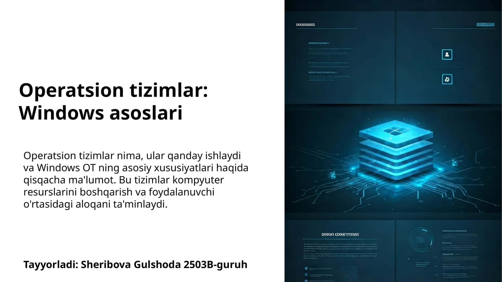 Operatsion tizimlar: Windows asoslari 1