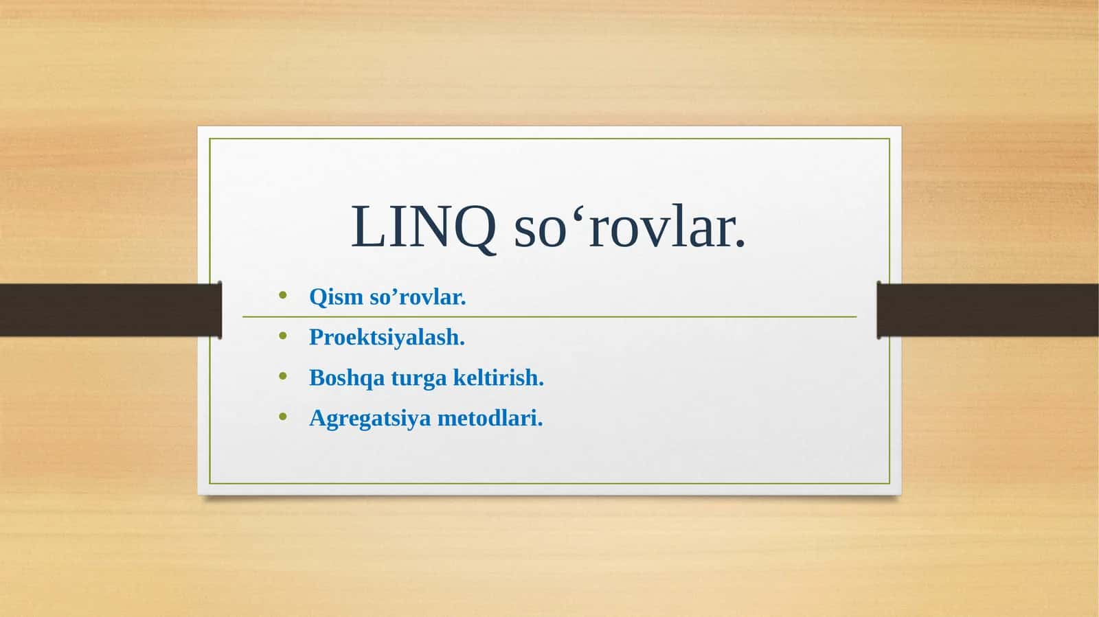 LINQ so‘rovlar 1