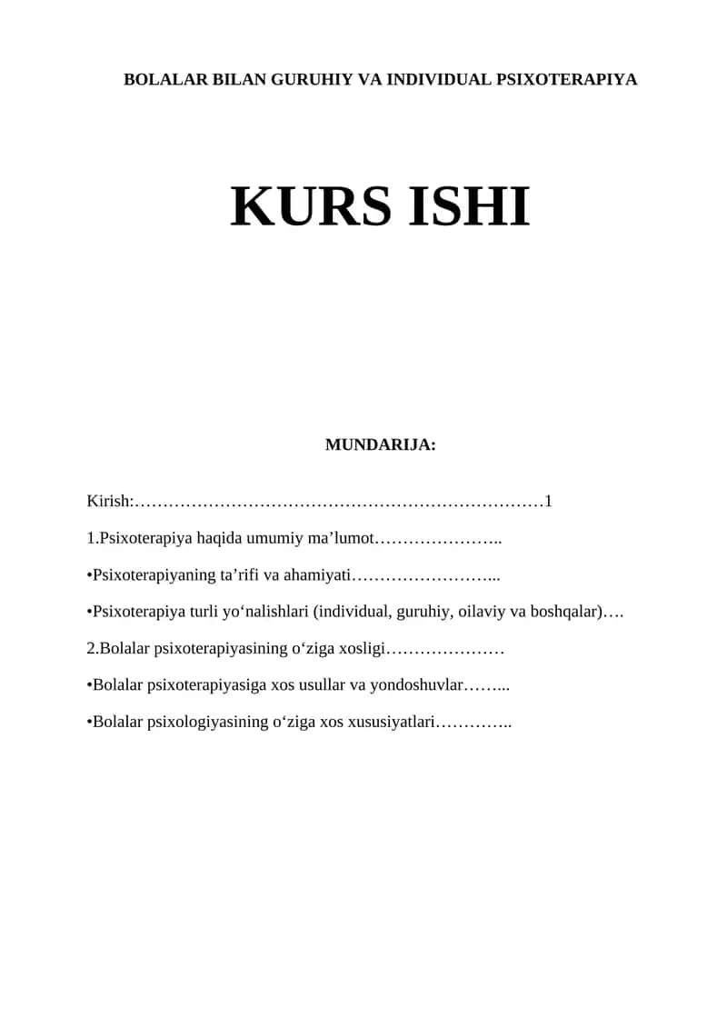 BOLALAR BILAN GURUHIY VA INDIVIDUAL PSIXOTERAPIYA 1