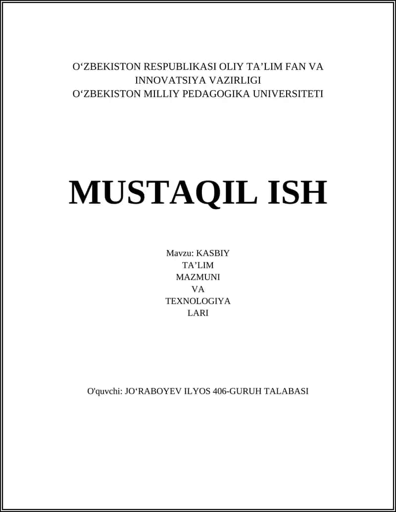 KASBIY TA’LIM 1