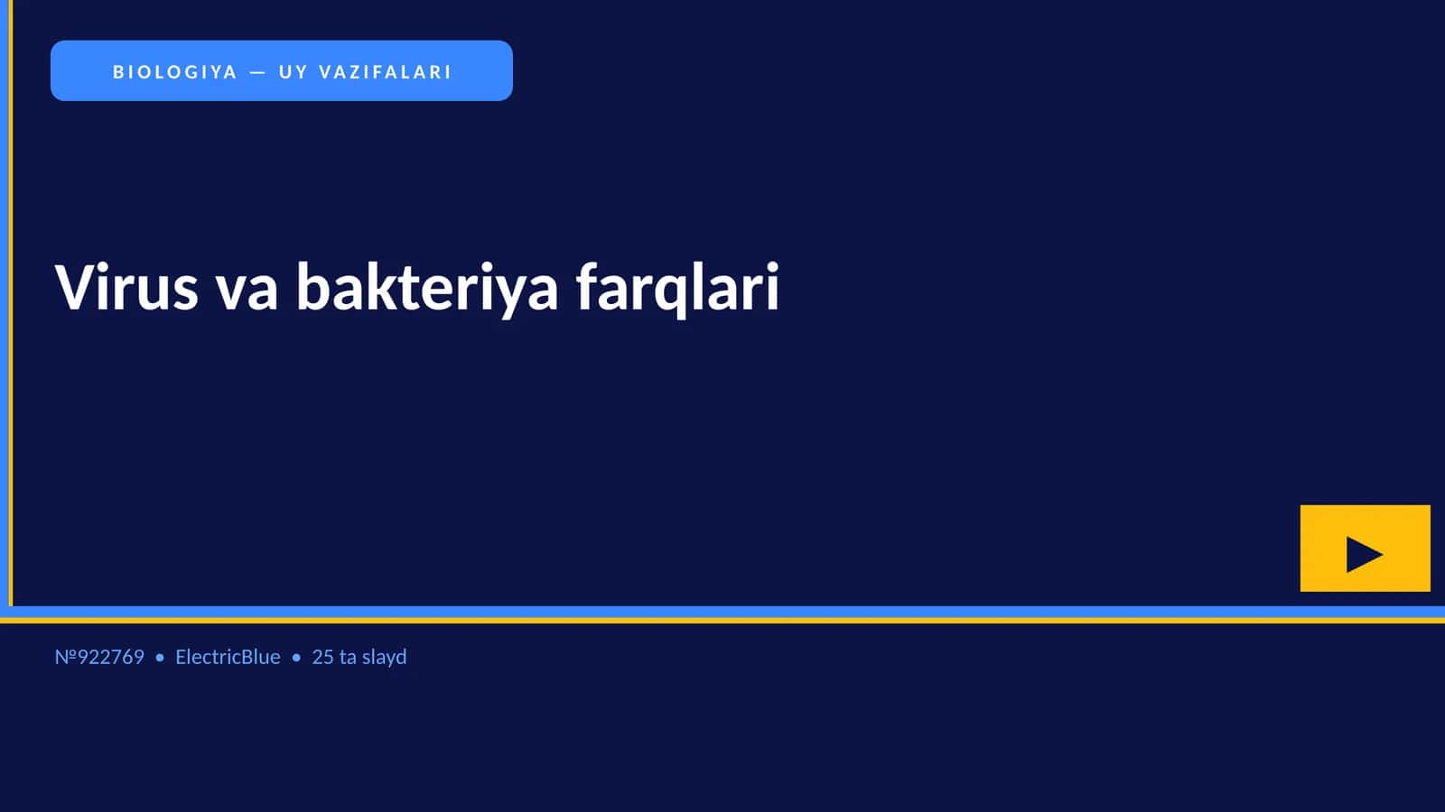 BIOLOGIYA — UY VAZIFALARI 1