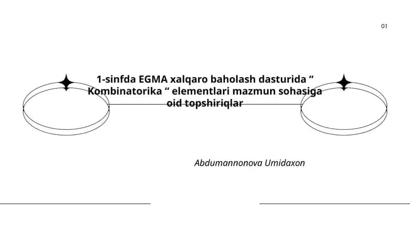 1-sinfda EGMA xalqaro baholash dasturida “ Kombinatorika “ elementlari mazmun sohasiga oid topshiriqlar 1