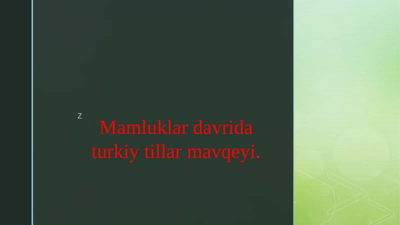 Mamluklar davrida turkiy tillar mavqeyi. 1