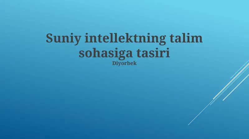 Sun'iy intellektning ta'lim sohasiga tasiri 1