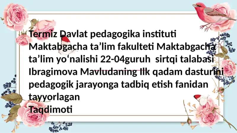 Bolalarning individual rivojlanishida pedagogik kuzatuv 1
