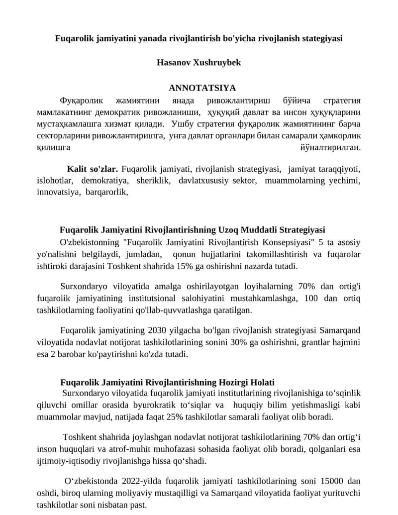 Fuqarolik Jamiyatini Rivojlantirishning Uzoq Muddatli Strategiyasi 1