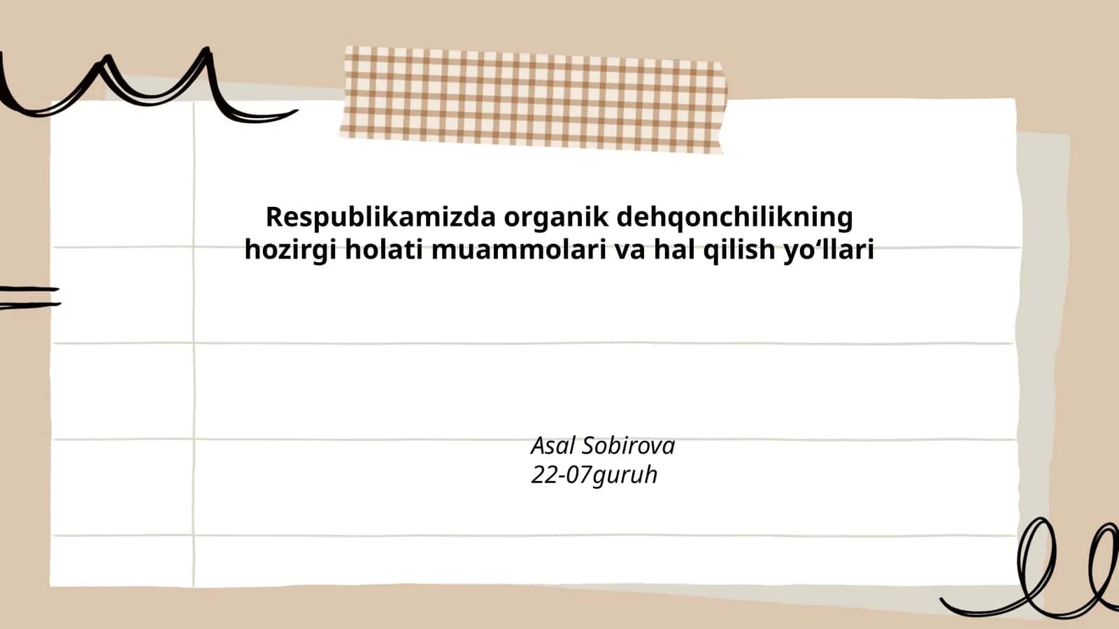Respublikamizda Organik Dehqonchilikning Hozirgi Holati Muammolari va Hal Qilish Yoʻllari 1