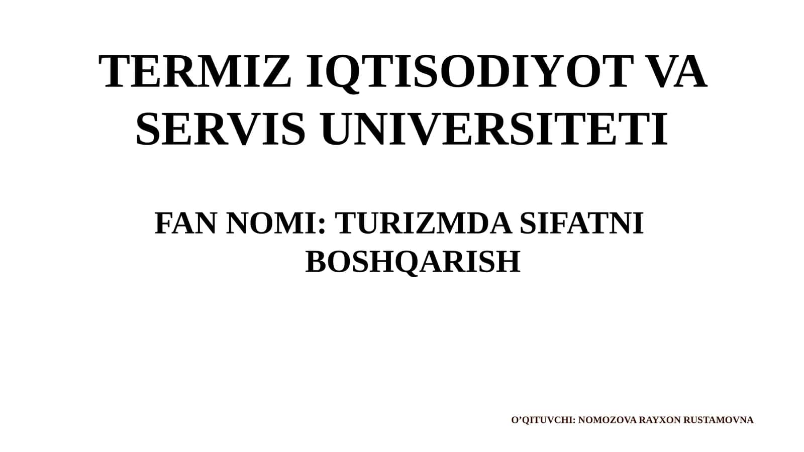 Turizmda sifat 1