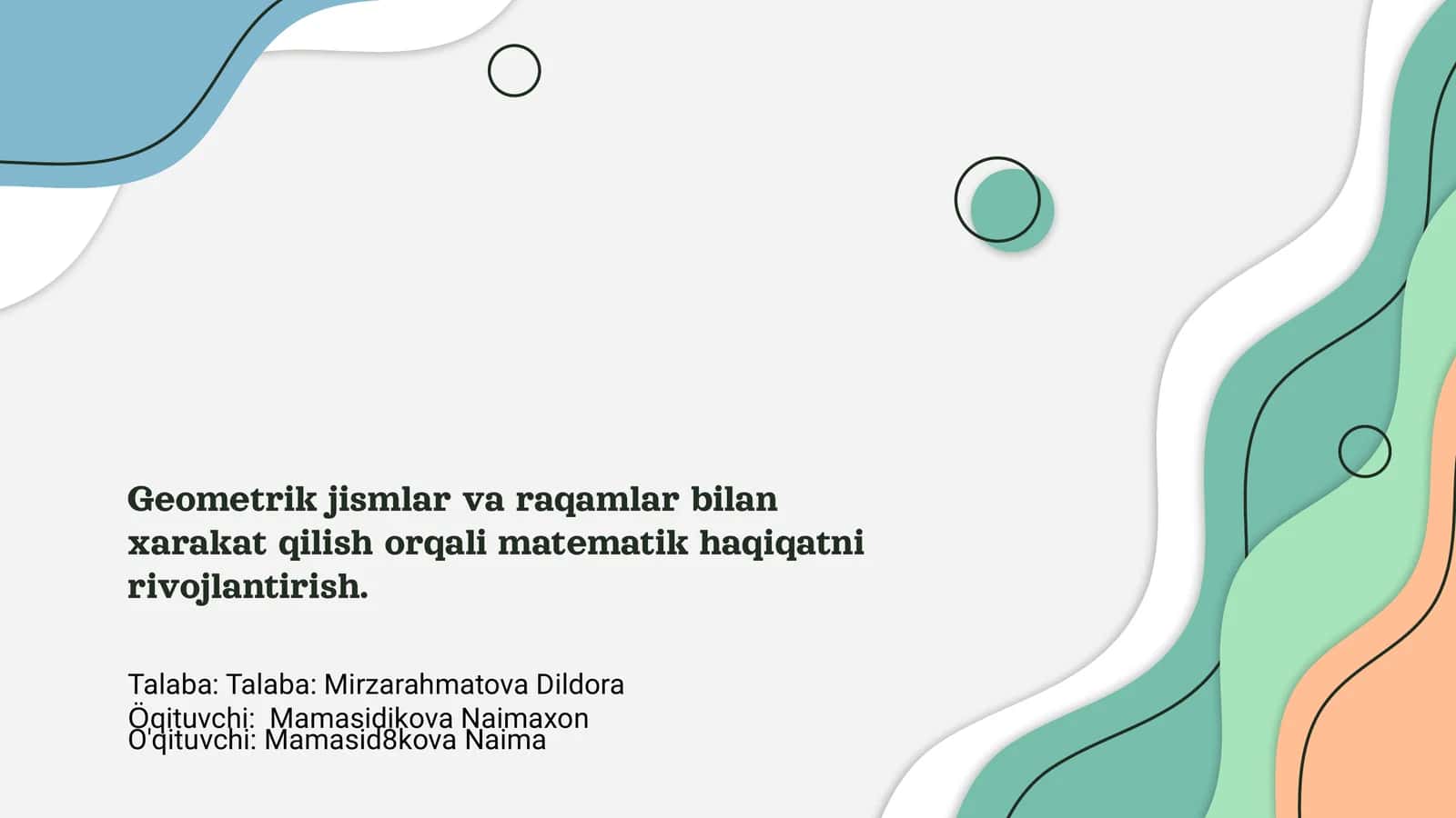Matematik haqiqatlar va geometrik jismlar 1