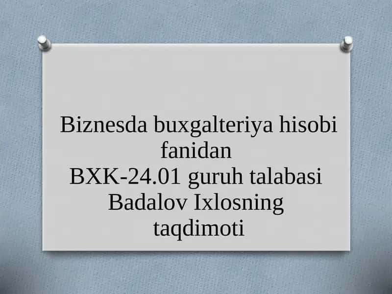 Biznes faoliyatiga taʼsir etuvchi ichki va tashqi omillar 1