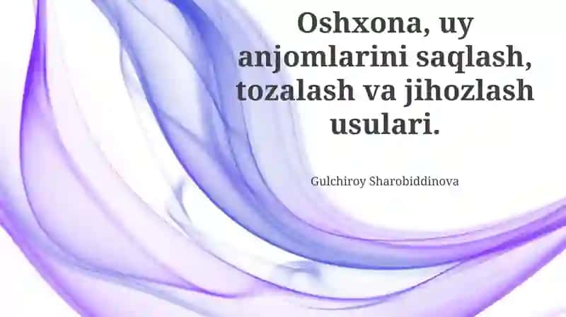 Oshxona maishiy texnikalari bilan jihozlash