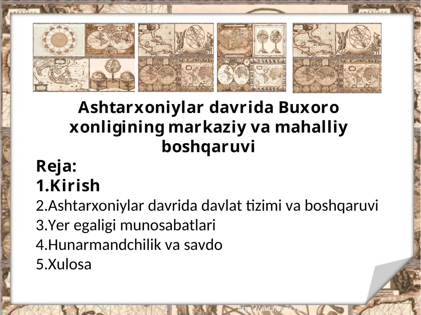 Ashtarxoniylar davrida Buxoro xonligining markaziy va mahalliy boshqaruvi 1