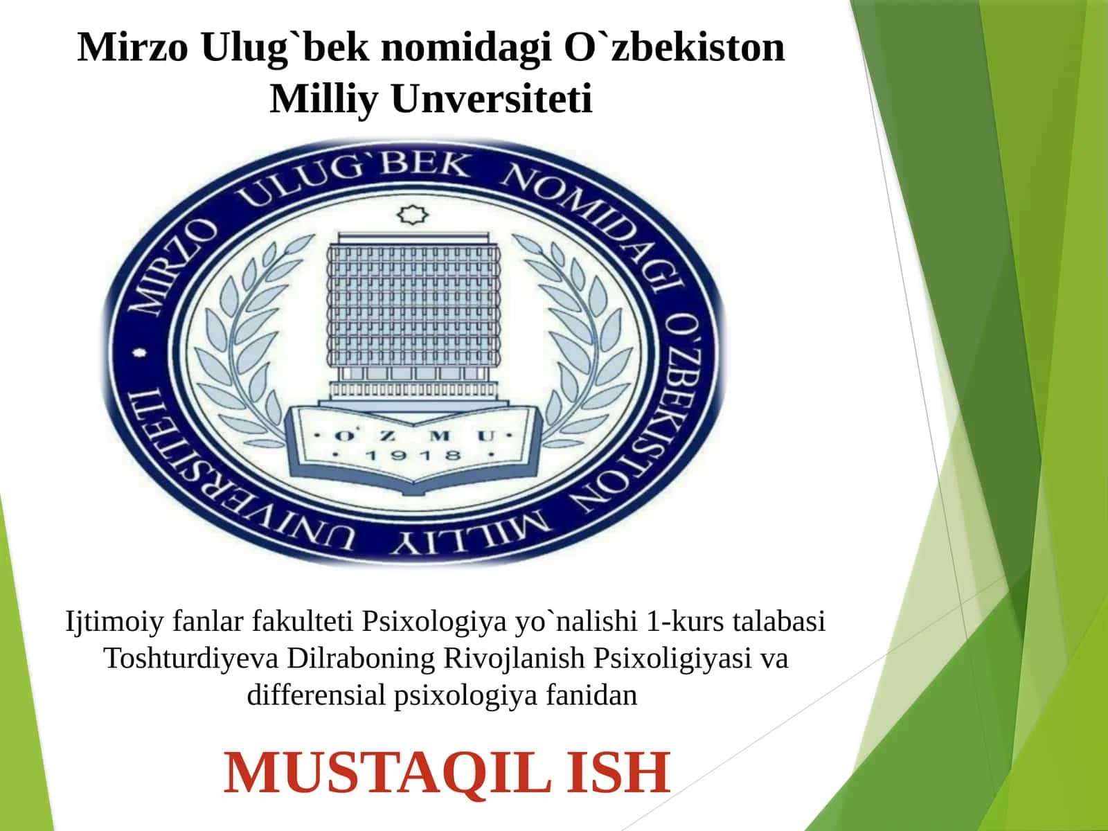 Oʻsmirlik yoshida individual yondashuvning psixalogik yondashuvi 1