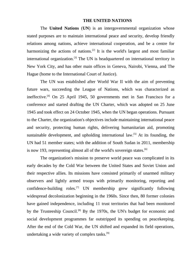 THE UNITED NATIONS 1
