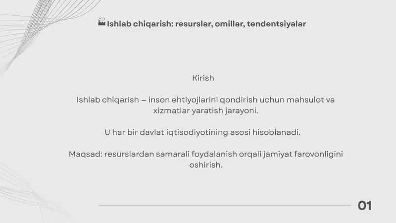Ishlab chiqarish resurslari 1