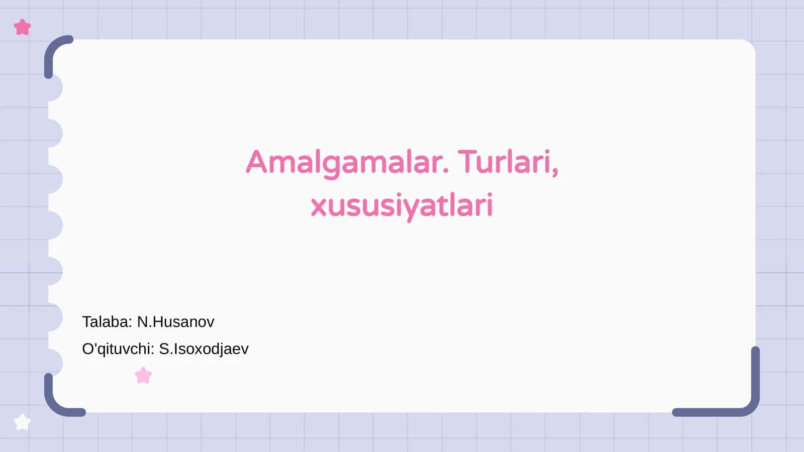 Amalgamalar. Turlari, xususiyatlari 1