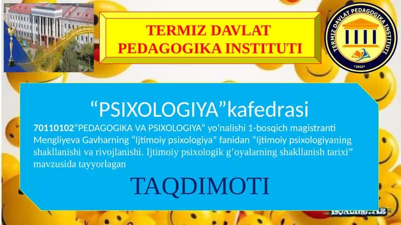 Ijtimoiiy psixologiyani shakllanishi va rivojlanishi 1
