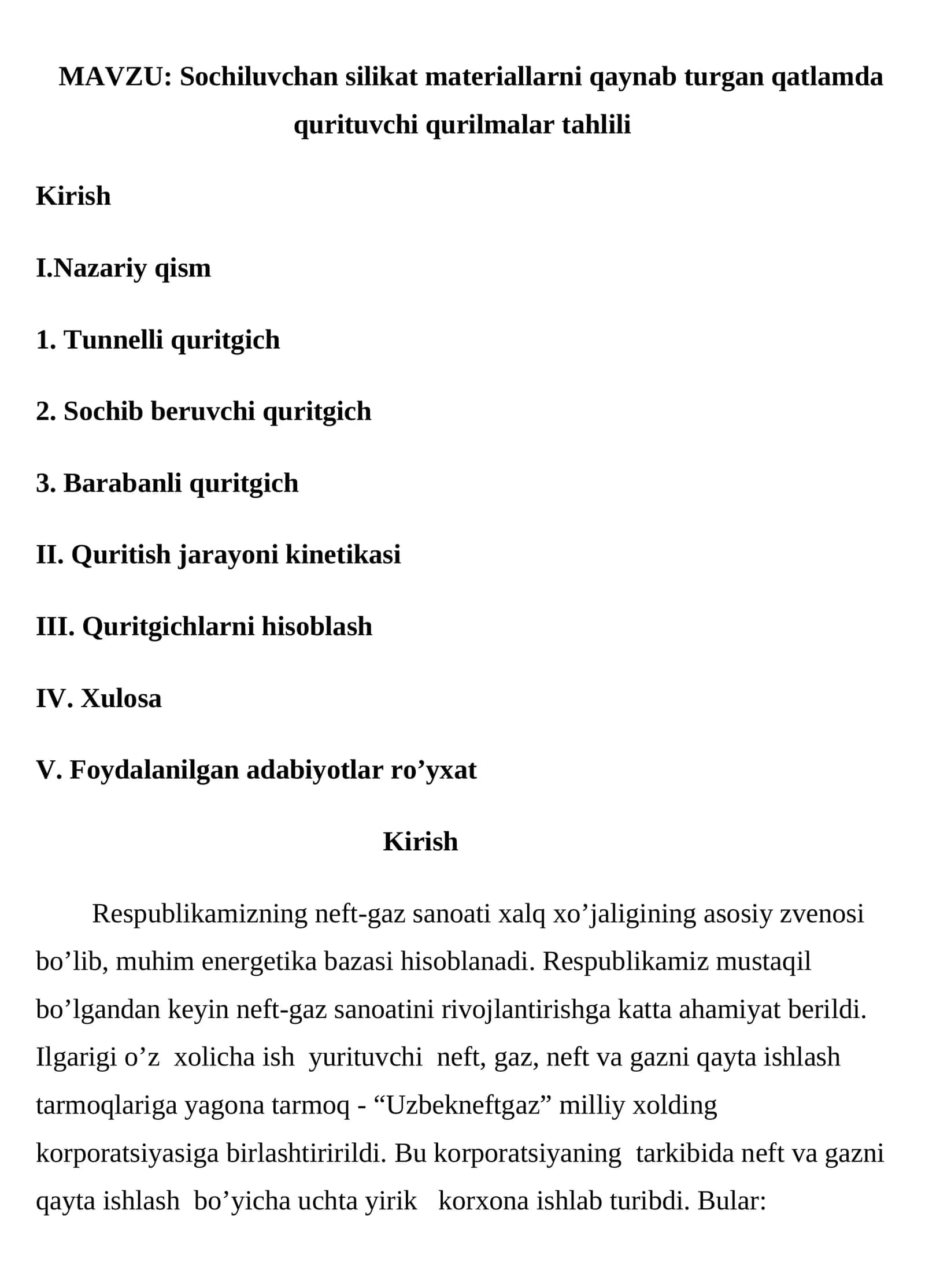 Sochiluvchan silikat materiallarni qaynab turgan qatlamda qurituvchi qurilmalar tahlili 1