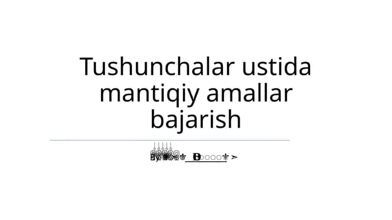Mantiqiy amallar bajarish 1