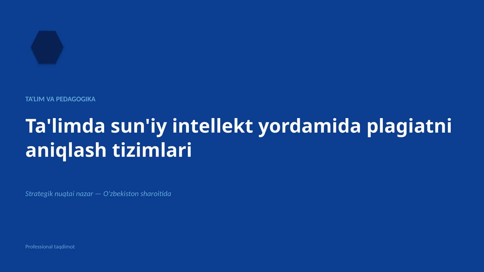 Ta'limda sun'iy intellekt yordamida plagiatni aniqlash tizimlari 1