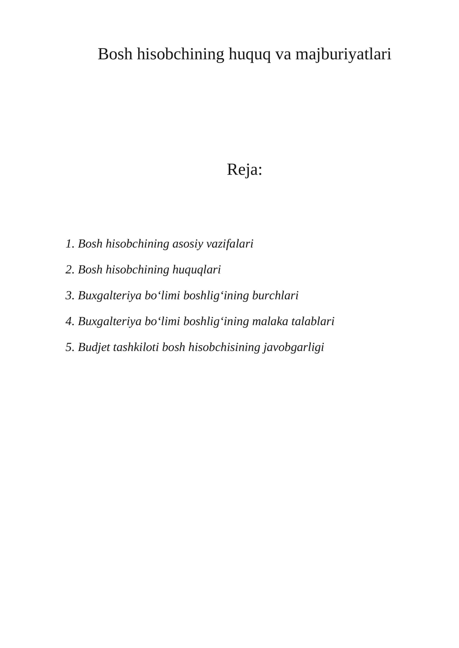 Bosh hisobchining huquq va majburiyatlari 1