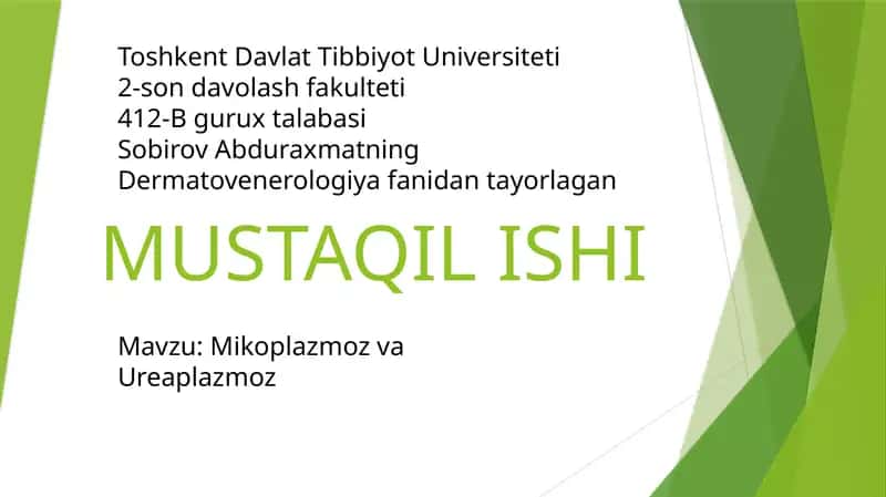 Dermatovenerologiya fanidan tayorlagan 1