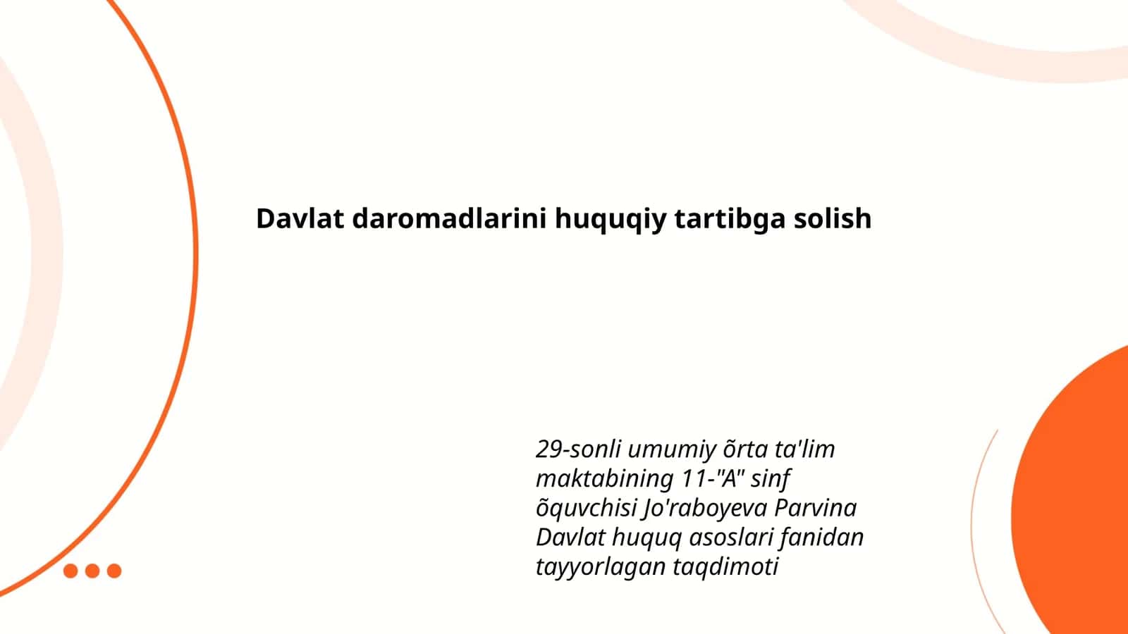 Davlat daromadlarini huquqiy tartibga solish 1