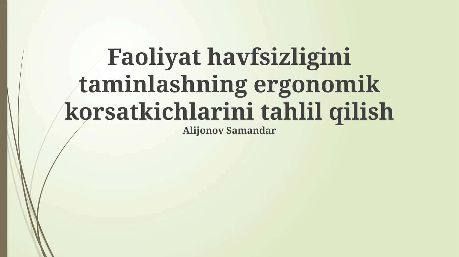 Psixofiziologik omillarni tahlil qilish 1