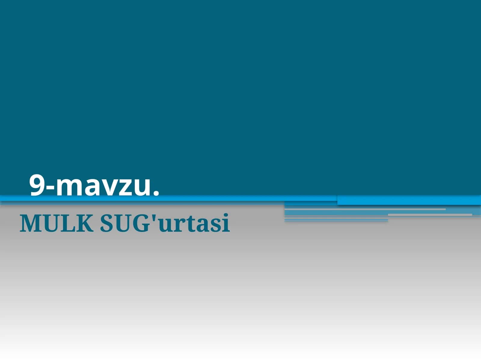 MULK SUG'urtasi 1