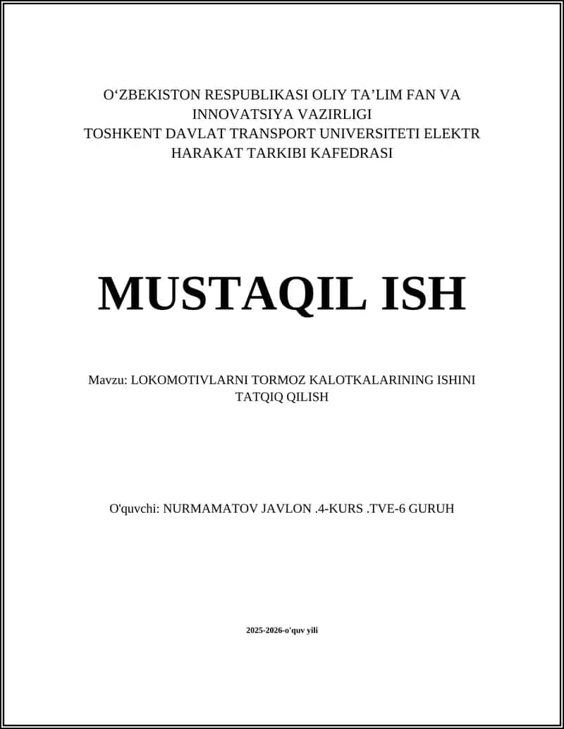 Lokomotiv tormoz kalotkalarining material tarkibi va mikrostrukturasi tahlili 1