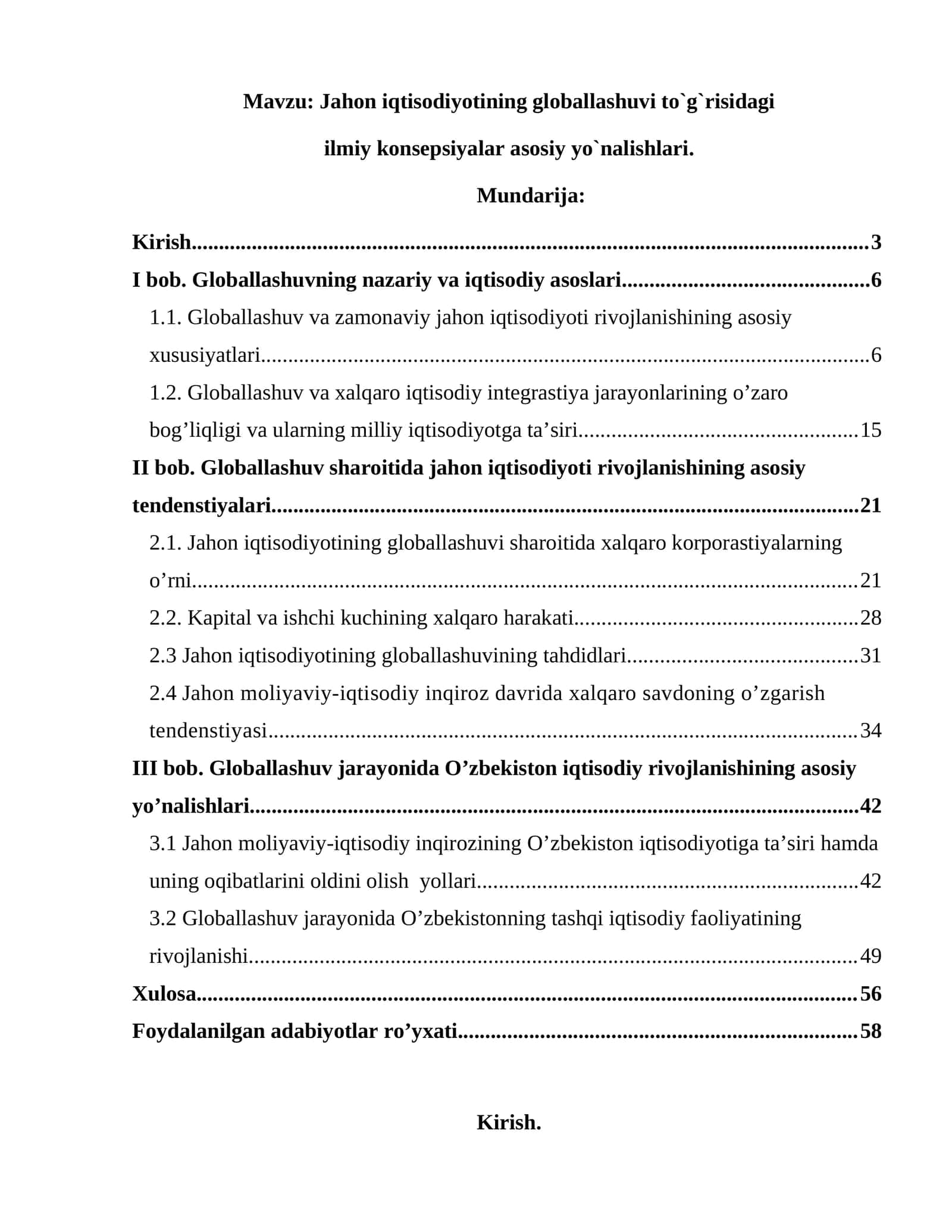 Jahon iqtisodiyotining globallashuvi 1