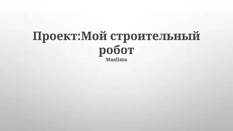 Проект: Мой строительный робот 1