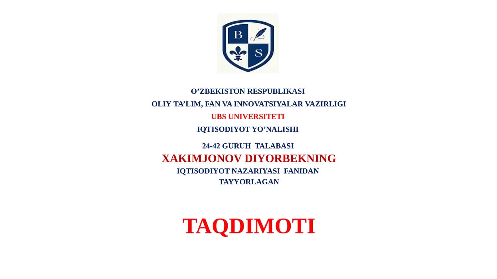 Taklif va uning xajmi 1