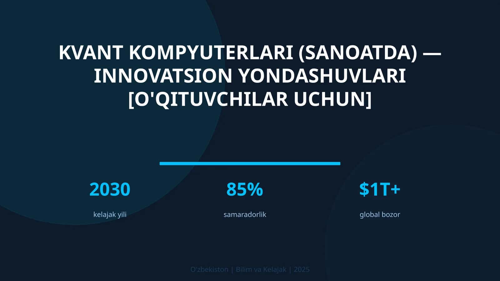 Kvant kompyuterlari (sanoatda) — innovatsion yondashuvlari [o'qituvchilar uchun] 1