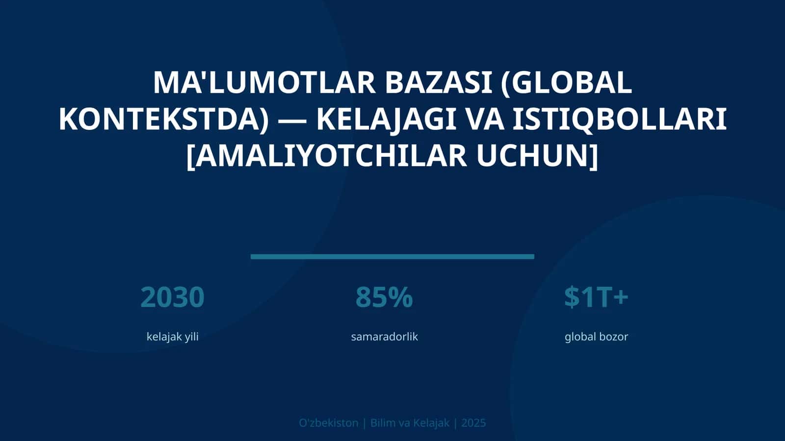 Ma'lumotlar bazasi (global kontekstda) — kelajagi va istiqbollari [amaliyotchilar uchun] 1