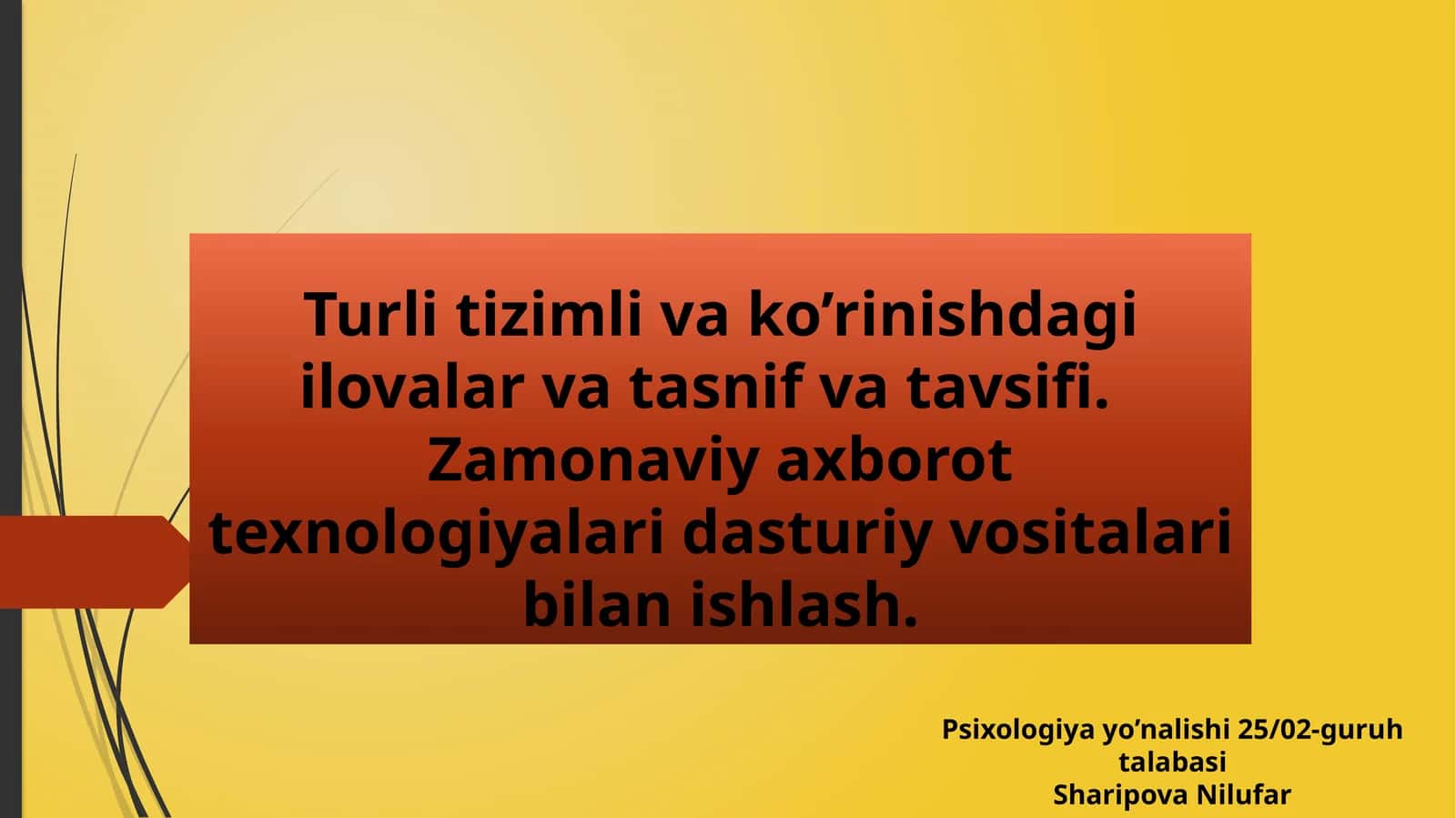 Ilovalar va Ta'lim vositalari 1