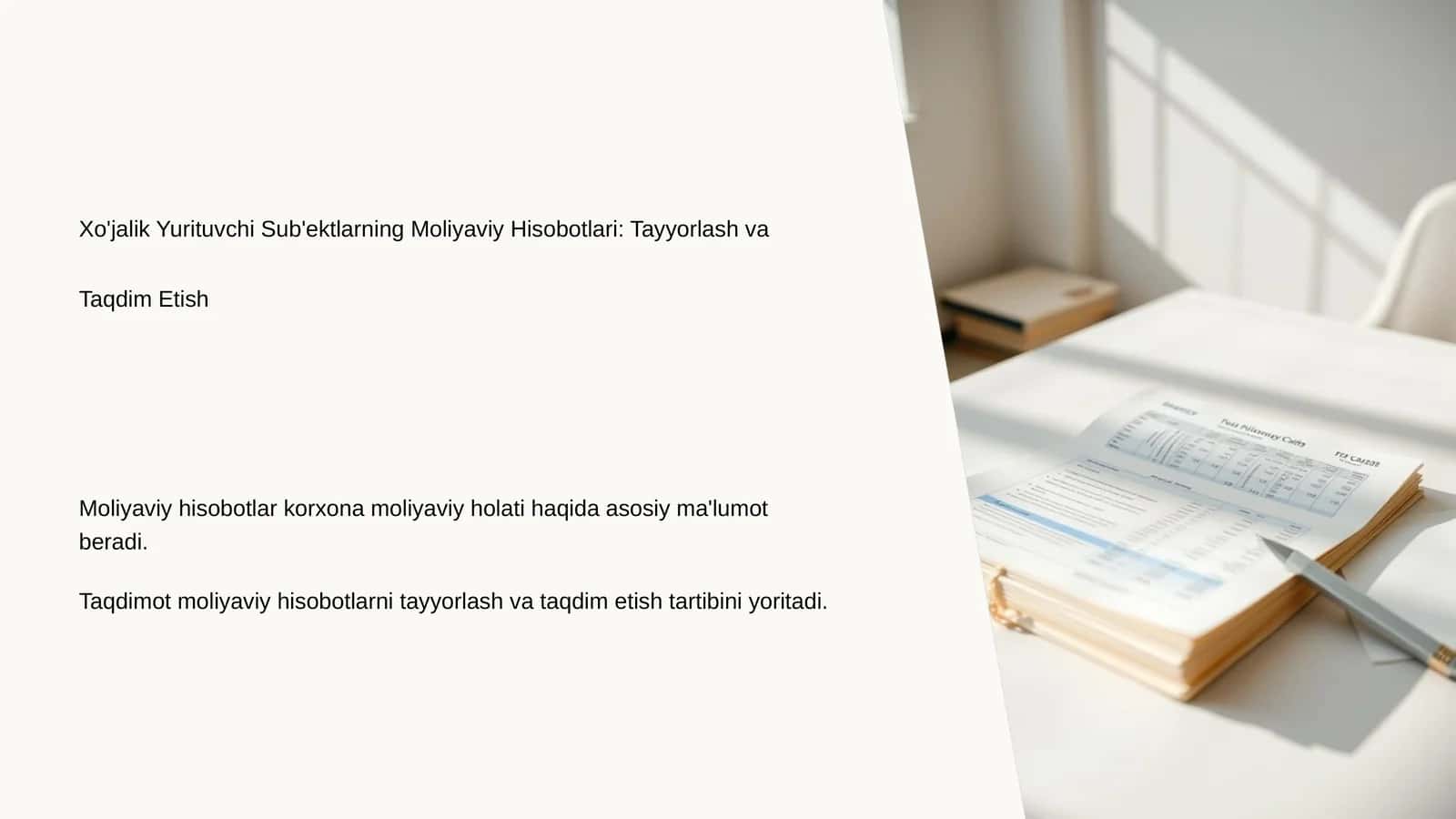 Moliyaviy Hisobotlar 1