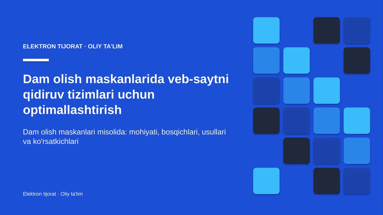 Dam olish maskanlarida veb-saytni qidiruv tizimlari uchun optimallashtirish 1