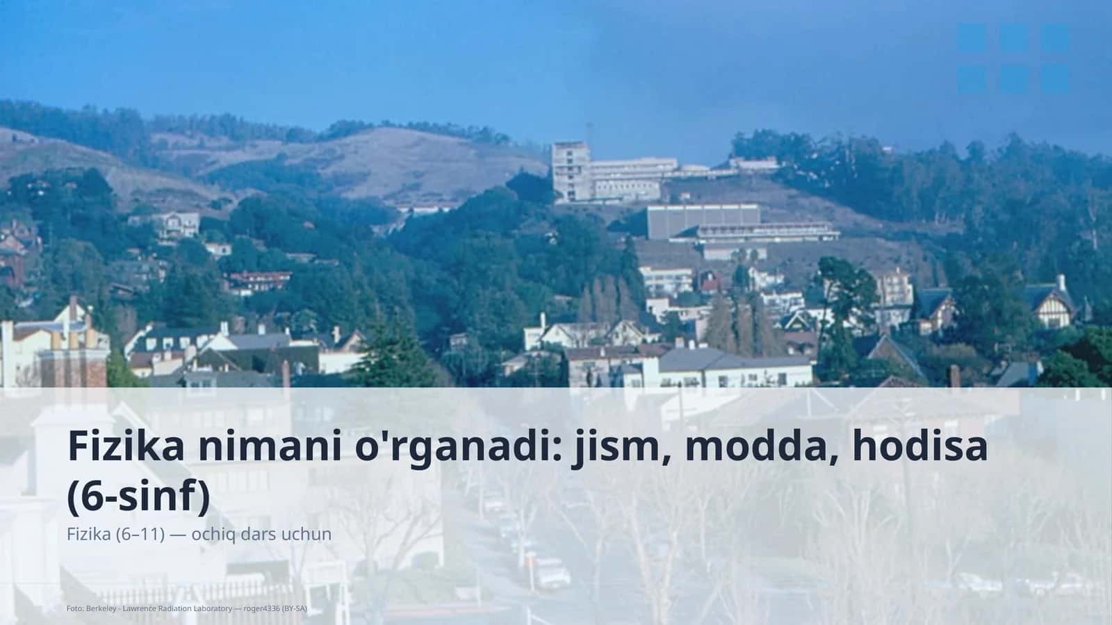 Fizika nimani o'rganadi: jism, modda, hodisa (6-sinf) 1