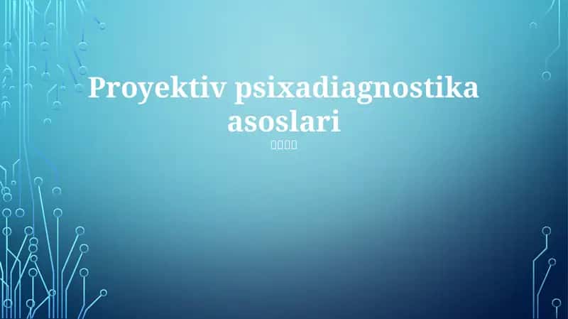 Proyektiv psixadiagnostika asoslari 1