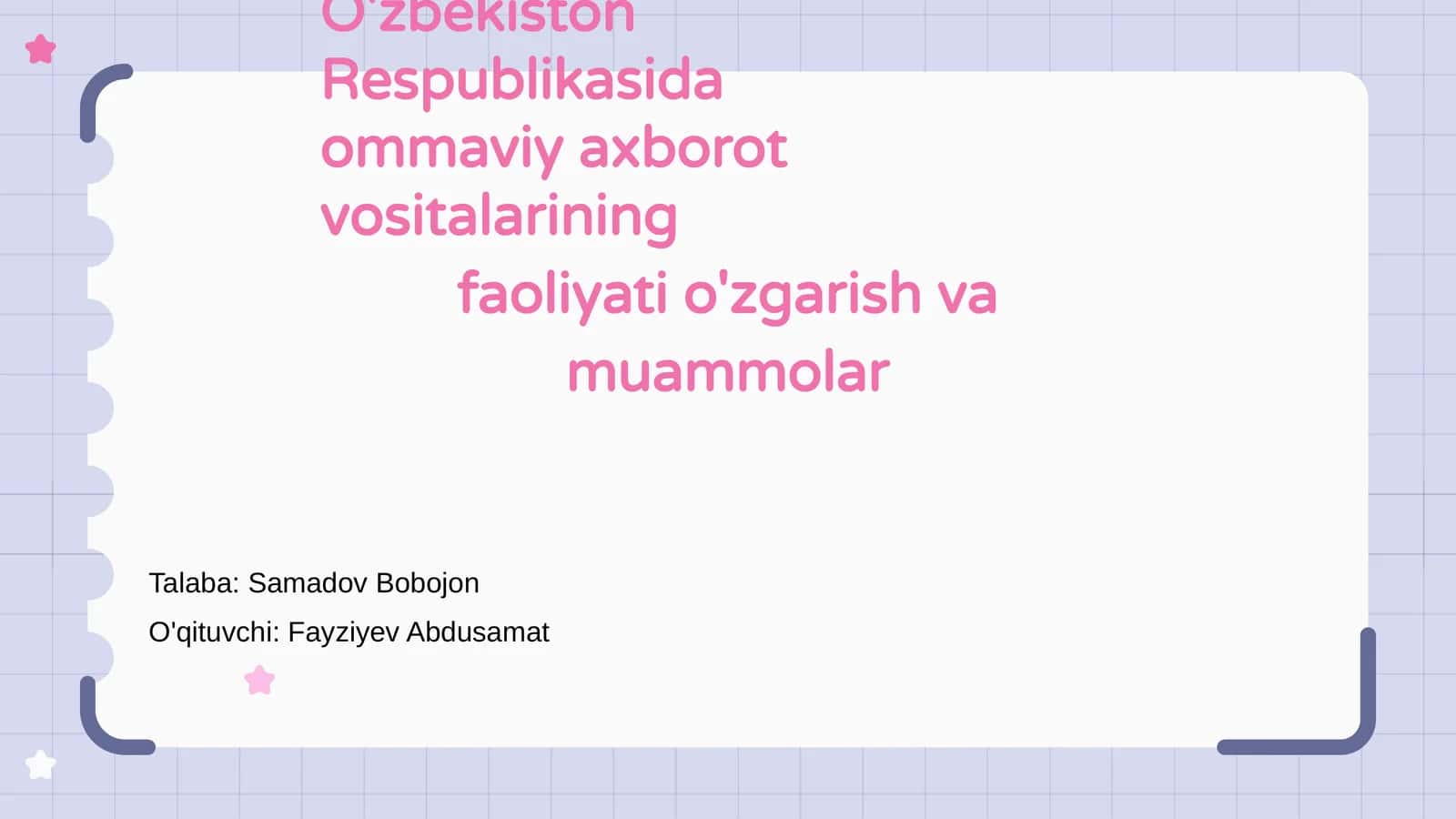 O'zbekistonda ommaviy axborot vositalarining rivojlanishi 1