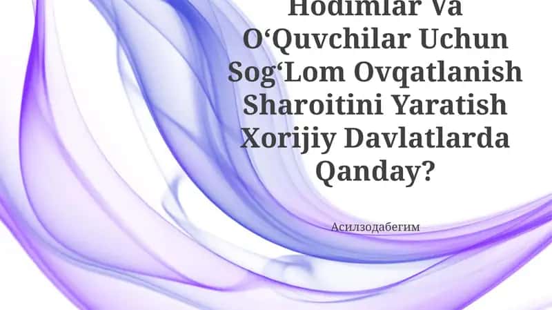 Sogʻlom Ovqatlanish Sharoiti 1