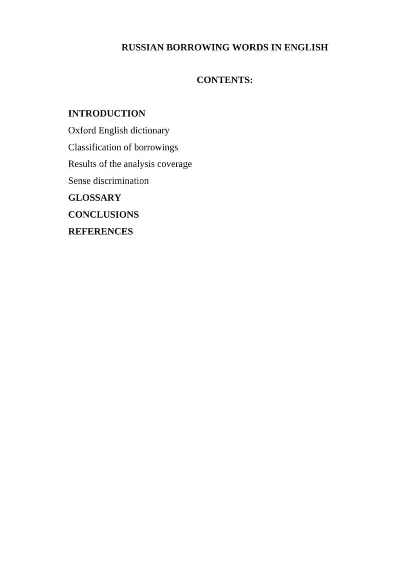 Russian Borrowing Words in English 1